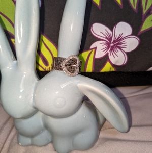 JS 925 pave diamond buckle ring